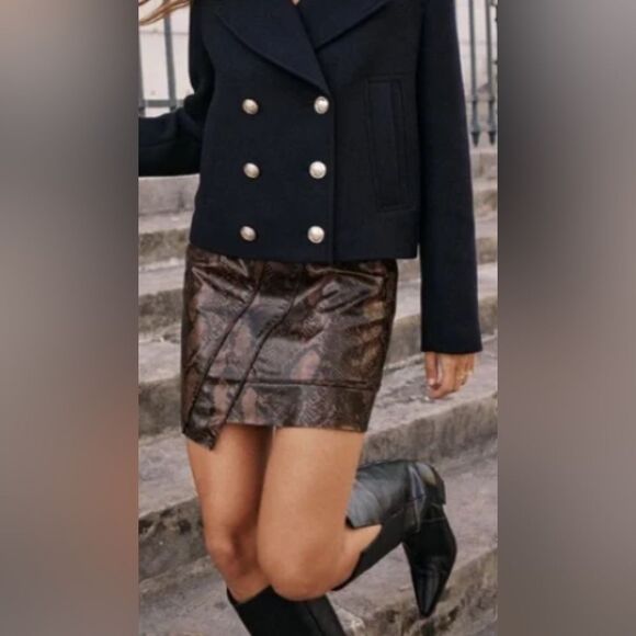 Zara Woman’s Snake Print Skirt NWT Size M 8372/285 - Picture 3 of 14